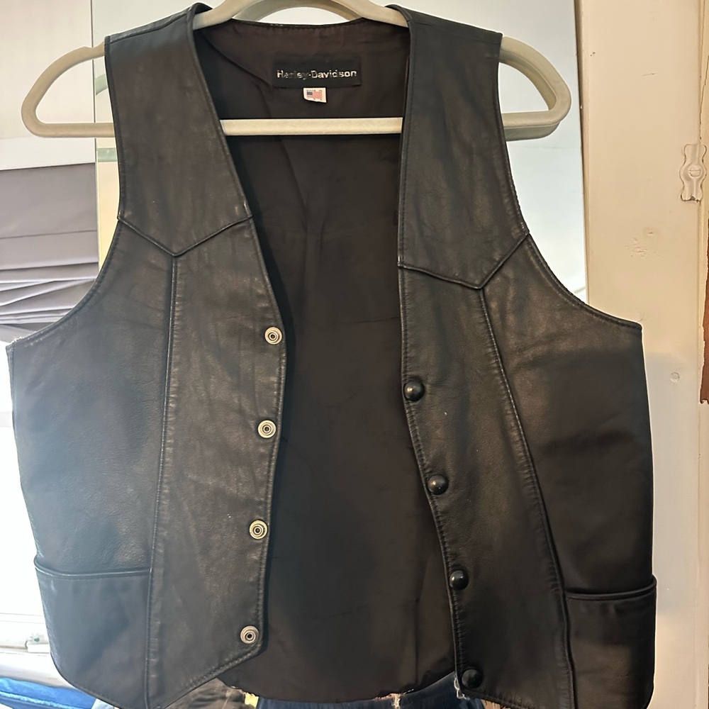 Harley-Davidson Black Leather Riding Vest